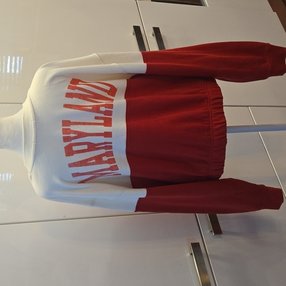 47 Brand Maryland Terrapins  Take Two Bonita Sweatshirt Red White XL - Picture 3 of 10